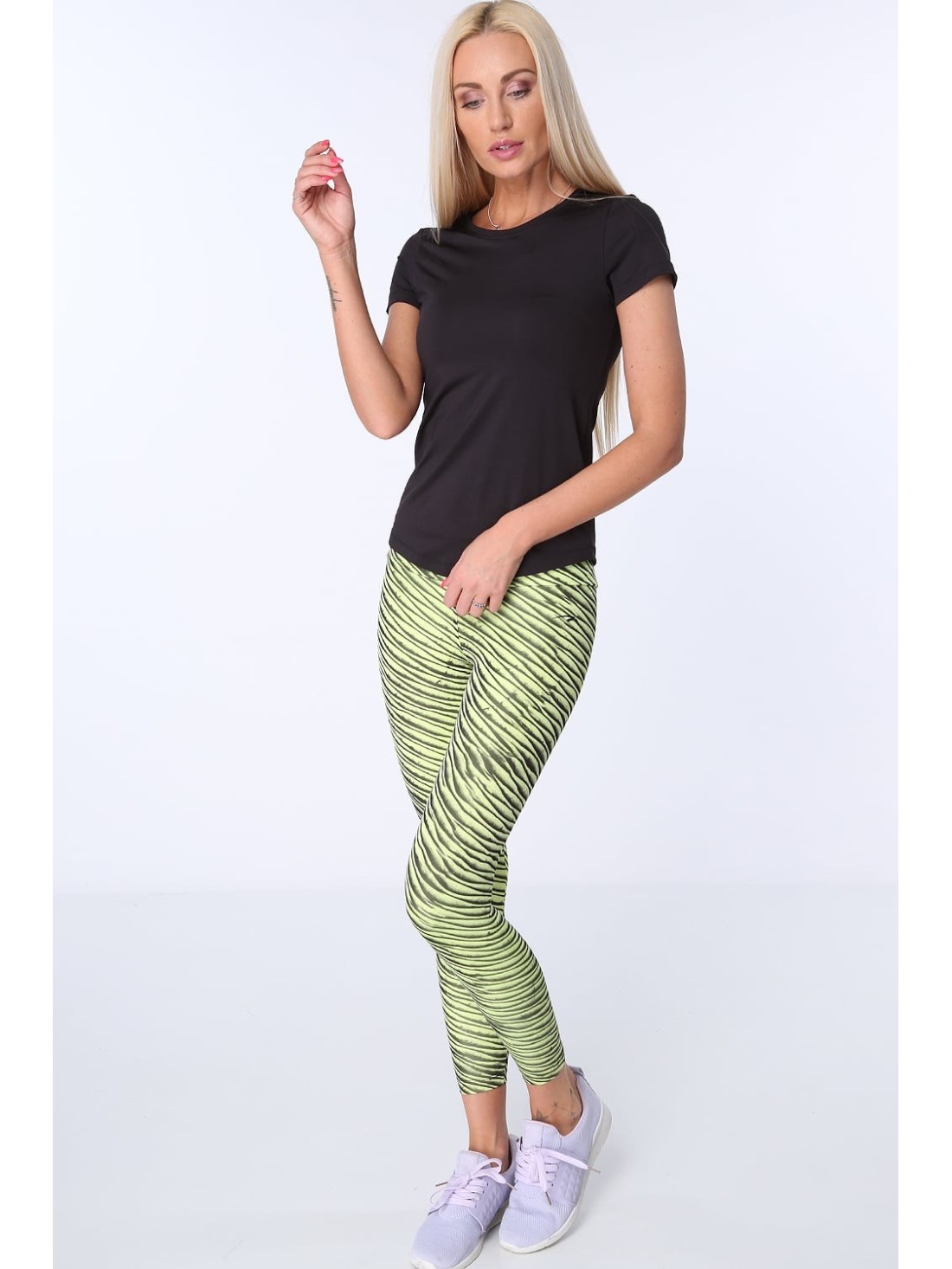 Gelb gemusterte Sportleggings MR15285 – Online-Shop – Boutique